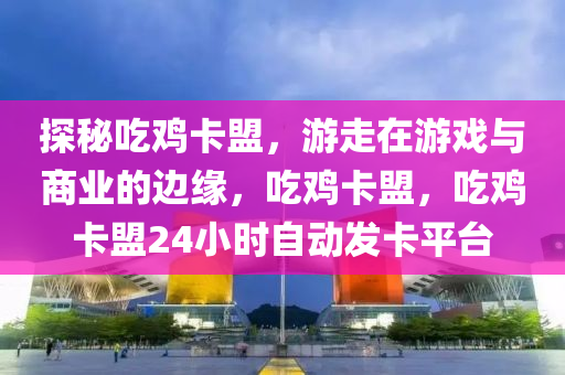 探秘吃鸡卡盟，游走在游戏与商业的边缘，吃鸡卡盟，吃鸡卡盟24小时自动发卡平台