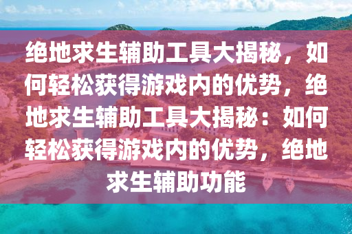 绝地求生辅助工具大揭秘，如何轻松获得游戏内的优势，绝地求生辅助工具大揭秘：如何轻松获得游戏内的优势，绝地求生辅助功能