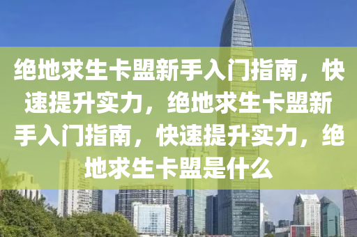 绝地求生卡盟新手入门指南，快速提升实力，绝地求生卡盟新手入门指南，快速提升实力，绝地求生卡盟是什么