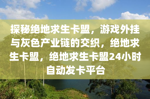 探秘绝地求生卡盟，游戏外挂与灰色产业链的交织，绝地求生卡盟，绝地求生卡盟24小时自动发卡平台