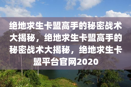 绝地求生卡盟高手的秘密战术大揭秘，绝地求生卡盟高手的秘密战术大揭秘，绝地求生卡盟平台官网2020