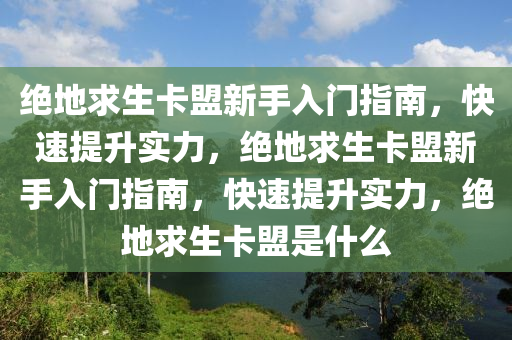 绝地求生卡盟新手入门指南，快速提升实力，绝地求生卡盟新手入门指南，快速提升实力，绝地求生卡盟是什么