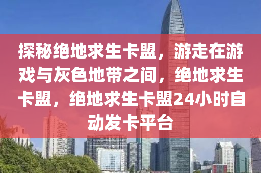 探秘绝地求生卡盟，游走在游戏与灰色地带之间，绝地求生卡盟，绝地求生卡盟24小时自动发卡平台