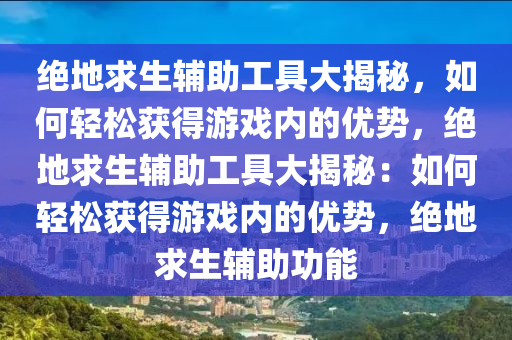 绝地求生辅助工具大揭秘，如何轻松获得游戏内的优势，绝地求生辅助工具大揭秘：如何轻松获得游戏内的优势，绝地求生辅助功能