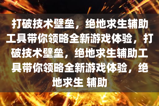 打破技术壁垒，绝地求生辅助工具带你领略全新游戏体验，打破技术壁垒，绝地求生辅助工具带你领略全新游戏体验，绝地求生 辅助