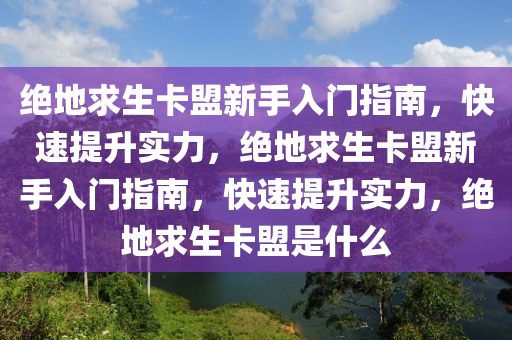 绝地求生卡盟新手入门指南，快速提升实力，绝地求生卡盟新手入门指南，快速提升实力，绝地求生卡盟是什么