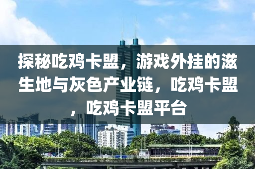 探秘吃鸡卡盟，游戏外挂的滋生地与灰色产业链，吃鸡卡盟，吃鸡卡盟平台