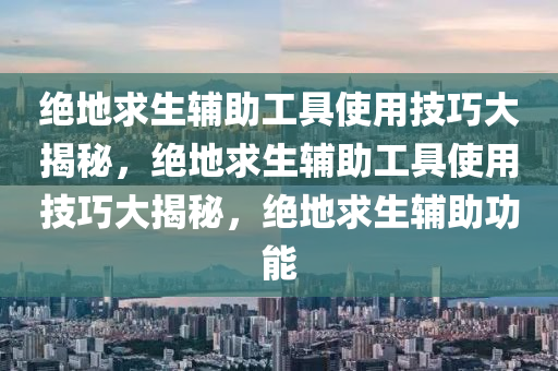 绝地求生辅助工具使用技巧大揭秘，绝地求生辅助工具使用技巧大揭秘，绝地求生辅助功能