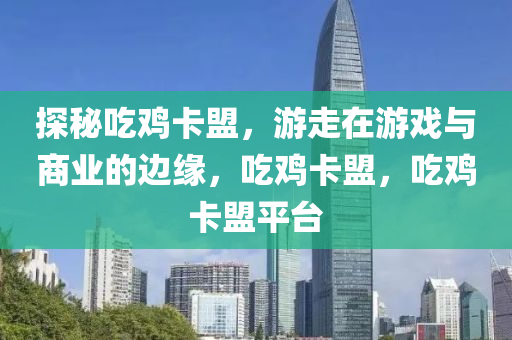 探秘吃鸡卡盟，游走在游戏与商业的边缘，吃鸡卡盟，吃鸡卡盟平台