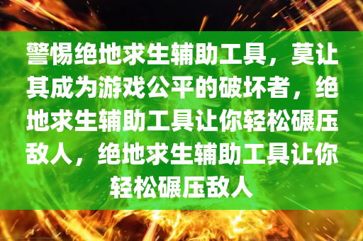 警惕绝地求生辅助工具，莫让其成为游戏公平的破坏者，绝地求生辅助工具让你轻松碾压敌人，绝地求生辅助工具让你轻松碾压敌人