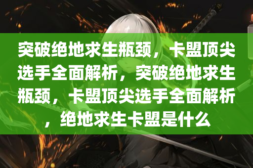 突破绝地求生瓶颈，卡盟顶尖选手全面解析，突破绝地求生瓶颈，卡盟顶尖选手全面解析，绝地求生卡盟是什么