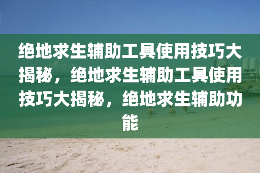 绝地求生辅助工具使用技巧大揭秘，绝地求生辅助工具使用技巧大揭秘，绝地求生辅助功能