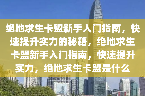 绝地求生卡盟新手入门指南，快速提升实力的秘籍，绝地求生卡盟新手入门指南，快速提升实力，绝地求生卡盟是什么