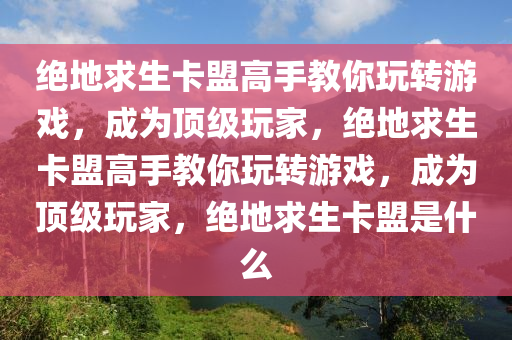 绝地求生卡盟高手教你玩转游戏，成为顶级玩家，绝地求生卡盟高手教你玩转游戏，成为顶级玩家，绝地求生卡盟是什么