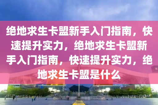 绝地求生卡盟新手入门指南，快速提升实力，绝地求生卡盟新手入门指南，快速提升实力，绝地求生卡盟是什么