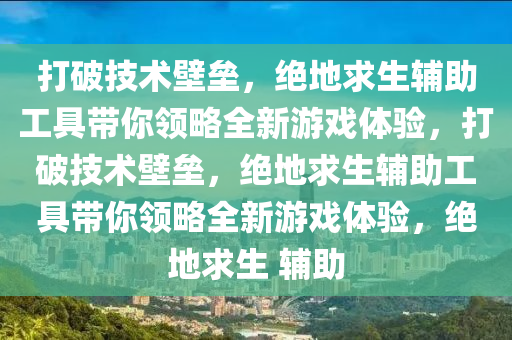 打破技术壁垒，绝地求生辅助工具带你领略全新游戏体验，打破技术壁垒，绝地求生辅助工具带你领略全新游戏体验，绝地求生 辅助