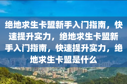 绝地求生卡盟新手入门指南，快速提升实力，绝地求生卡盟新手入门指南，快速提升实力，绝地求生卡盟是什么