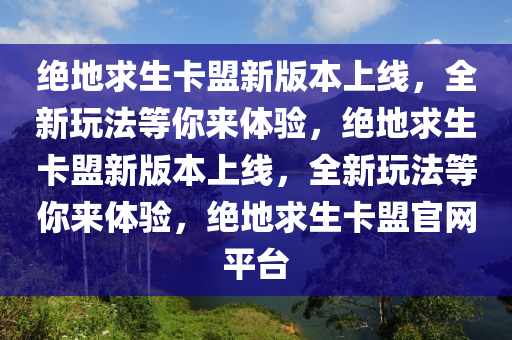 绝地求生卡盟新版本上线，全新玩法等你来体验，绝地求生卡盟新版本上线，全新玩法等你来体验，绝地求生卡盟官网平台